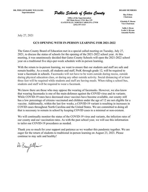 GCS 2021-2022 Opening